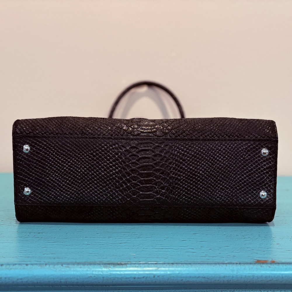 Michael Kors Black Python Leather Hamilton Purse - Picture 7 of 11